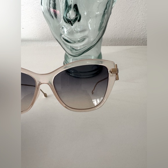 Ferragamo Cat Eye Sunglasses 55 mm Clear Nude Retro Sunglasses Vintage Designer - Picture 10 of 13